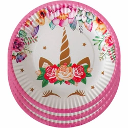 Paper plates unicorn decoration for birthday, themed parties 10 pcs.