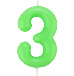 Svíčka číslo "3" - zelená