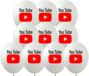 Gumové balónky s potiskem Youtube (10 ks).)