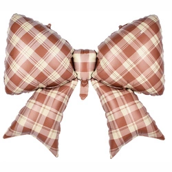 Foil Balloon Cocard 98x74 cm in Brown Checkered - Stylish Decoration