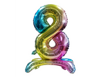 Balon Foliowy Cyferka "8" Tęczowa Stojąca (80cm.)
