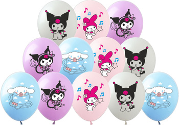 Kuromi printed rubber balloons (12 pcs.)