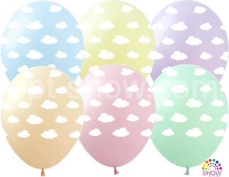 Printed rubber balloons Clouds (10 pcs.)
