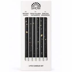 SHOW birthday candles - set of 6, black
