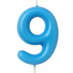 Świeczka Cyferka "9" – Niebieska