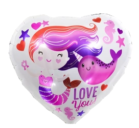 Balon foliowy Serce Syrenka 18" (45cm.)