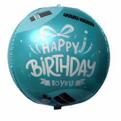 4D fóliový balónek s nápisem Happy Birthday (45 cm)