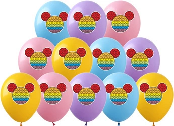 Balony gumowe z nadrukiem POP IT (10 szt.)