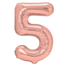 Foil Balloon Number "5" Pink Gold (100cm.)