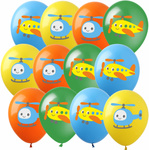 Balony lateksowe z samolotami i helikopterami zestaw 12 sztuk