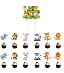 Tropical Animals - Cake and Cupcake Toppers