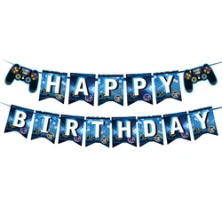 Happy Birthday garland - gaming theme, pixel artwork