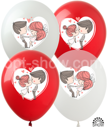 Printed rubber balloons The Couple in Love (10 pcs.)