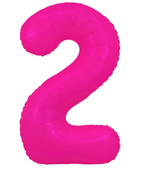 Fóliový balónek číslo "2" růžový neonový (100 cm).)