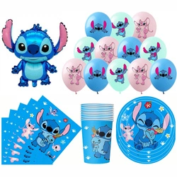 Zestaw Urodzinowy Stitch Balony, Talerzyki, Kubeczki, Serwetki