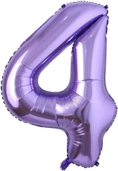Foil Balloon Number "4" Purple (100cm.)