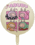 Fóliový balónek "ABUBU Bunny" - veselá dekorace s roztomilými králíčky 18" (45cm).)