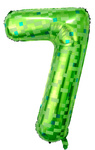 Balon foliowy cyfra 7 – Pikselowy zielony 100 cm