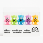 Narozeninové svíčky ve tvaru medvídků - 5 ks.