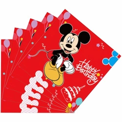 Paper napkins "Happy Birthday" with Mickey Mouse - 20 pcs.