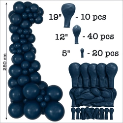 Set of Navy Color Decorative Balloons 70 pieces