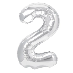 Foil Balloon Number "2" Silver (100cm.)