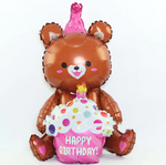 Fóliový balónek Happy Birthday bear 3D Brown
