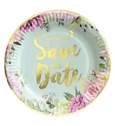 Papírové talířky s nápisem Save the Date (10 kusů).)