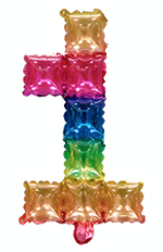 POP IT 1 Duhové fóliové číslo (40 cm)
