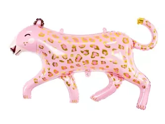 Leopardí fóliový balónek, 114x80 cm, růžový