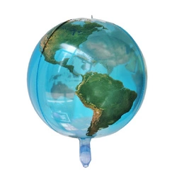 4D World Map Foil Balloon (45cm)