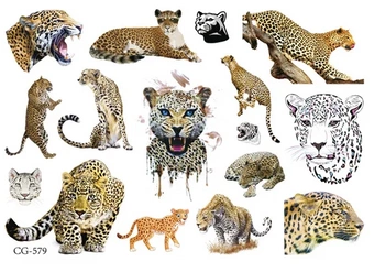 Tattoos for Kids Leopard, Tiger, Lion (1 pc)