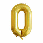 Balon Foliowy Cyferka "0" Złota Brokatowa( 100cm.)
