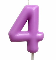 Świeczka Cyferka "4" – Fioletowa