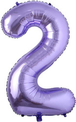 Fóliový balónek číslo "2" fialový (100 cm).)