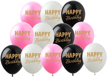 Happy Birthday printed rubber balloons (10 pcs.)