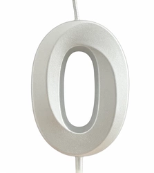Swieczka urodzinowa srebrna w kształcie cyfry "0"