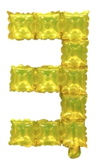 Cyferka Foliowa POP IT 3 Złota (40cm)