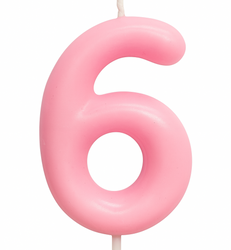Svíčka číslo "6" - růžová