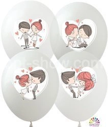 Printed rubber balloons Couple in Love (10 pcs.