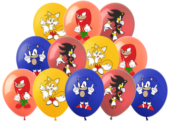 Balony gumowe z nadrukiem Sonic the Hedgehog (12 szt.)