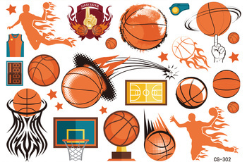 Dětské tetování Goal ball basketball (1 ks)