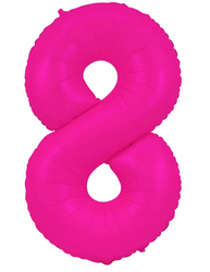 Fóliový balónek číslo "8" růžový neonový (100 cm).)