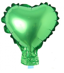 Серце з фольги зелене 12,5 см. (10 штук.)