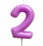 Svíčka-obrázek "2" bílá