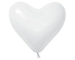 Sempertex Heart White 6 Inch (100pcs)
