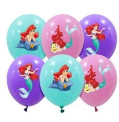 Balony gumowe z nadrukiem Syrenka (6 szt.)
