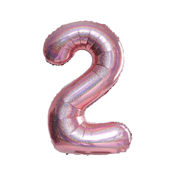 Foil Balloon Number "2" RoseGold Brocade (100cm.)