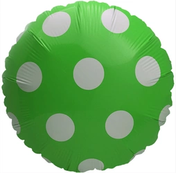 Green Dots Foil Balloon 18" (45cm.)