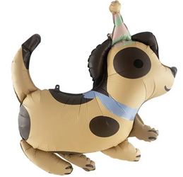 Foil Balloon Shaped Like a Dog with a Party Hat (63cm*64cm)